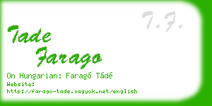 tade farago business card